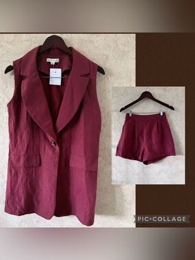 Hyfve  Sleeveless Blazer & Shorts Set